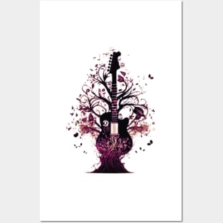 Acoustic Guitar Tree of Life Guitar Player Nature Guitarist Posters and Art